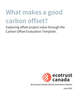 Ecotrust Canada Carbon Offset Evaluation Template (2021) COVER