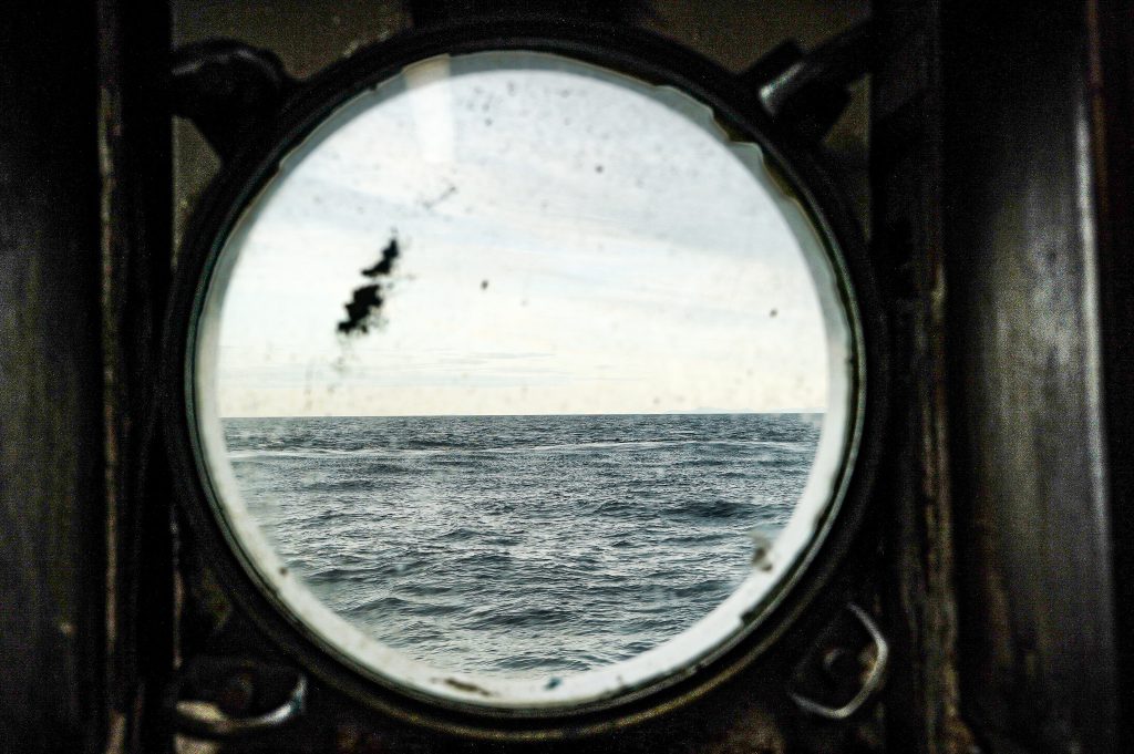 Porthole on a fishing vessel.
