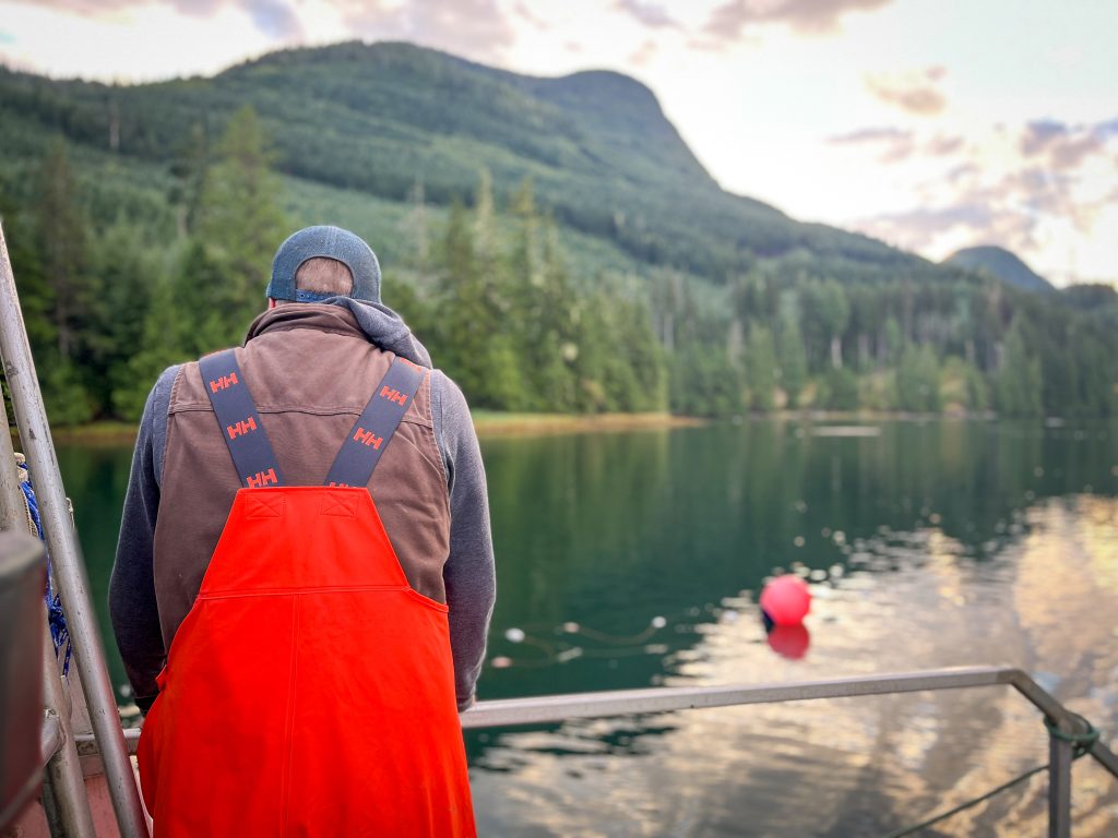 Fisherman checks his gillnet.